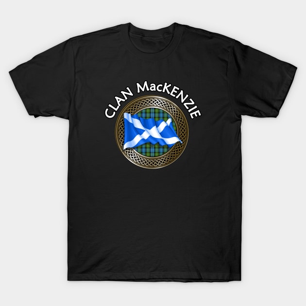 Clan MacKenzie Crest & Tartan Knot T-Shirt by Taylor'd Designs